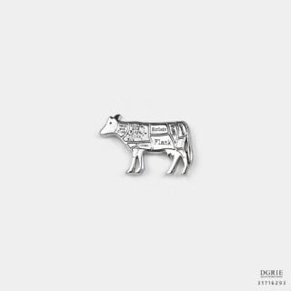 Silver Beef Cattle Brooch - เข็มกลัดโคเนื้อสีเงิน