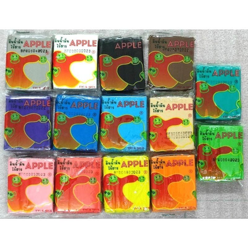 ดินน้ำมันไร้สารพิษ แบบก้อน ตราแอปเปิ้ล 110g.