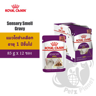 Royal Canin Sensory SMELL Chunks in Gravy อาหารเปียก (เกรวี่) สำหรับแมวโตที่มีนิสัยช่างเลือก อายุ1ปีขึ้นไป 85กรัมx12ซอง