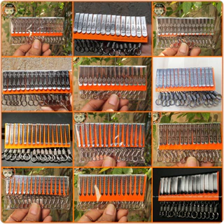แหนบสแตนเลส (ตะขอเกลียวหมุน) แหนบห้อยพระ แผง 15 ชิ้น!!ลายเยอะมาก!!
