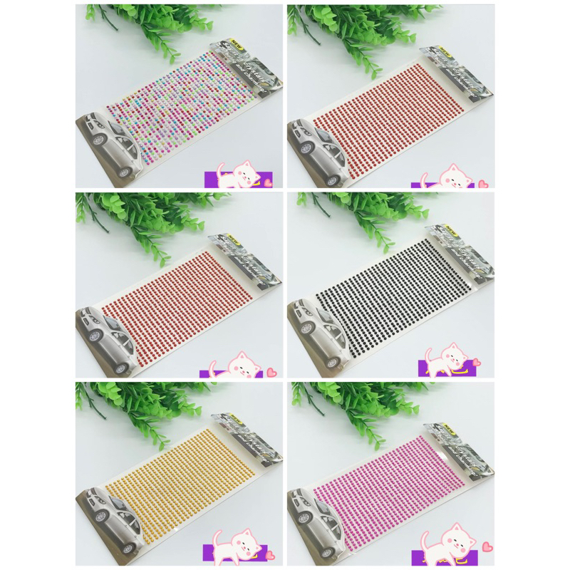 พร้อมส่ง สติ๊กเกอร์คริสตัลสติ๊กเกอร์เพชรตกแต่งรถยนต์4mm 5mm 6mm