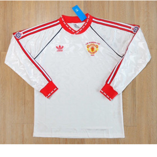 เสื้อบอล ย้อนยุค แขนยาว แมนยู ปี 1990/91 เยือน เกรด AAA Retro Man U 1990/91 Third Long Sleeve Cecat AAA