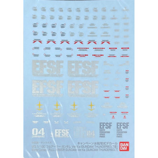 Water Decal Mg Full Armor Gundam Ver Ka [Gundam Thunderbolt] ของแท้ Bandai Premium Decal