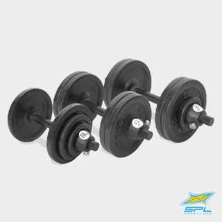 SPORTLAND Collection ดัมเบลชุดคานสั้นSPL Dumbbell Plate Set th ชุดเซต (8kg,10kg,12kg,14kg)  BK