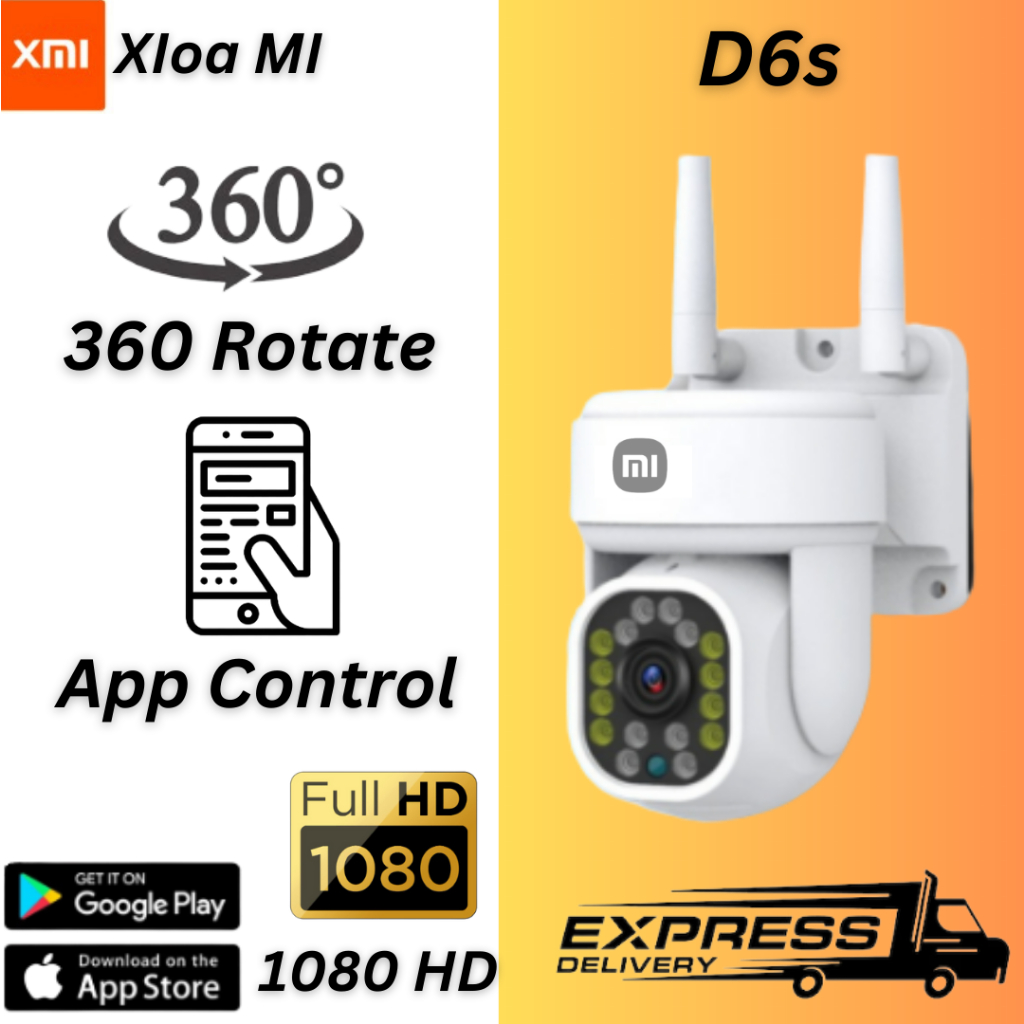 Xiao MI D6s CCTV 5ล้านพิกเซล ptz 2.4GWIFI ip camera HD 5MP​ กล้องวงจรปิดไร้สาย ภาพคมชัด กล้องกันน้ำ​ กล้องหมุนได้​355อง