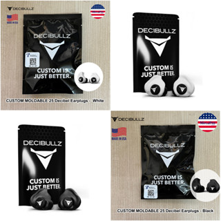 Decibullz® CUSTOM MOLDABLE 25 Decibel Earplugs ที่อุดหู กันเสียง แบบใช้ซ้ำ ที่อุดหูลดเสียงรบกวน 25 เดซิเบล