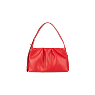 SHU LEATHER HANDBAGS SMALL ADJUSTABLE RUFFLED BAGS - RED