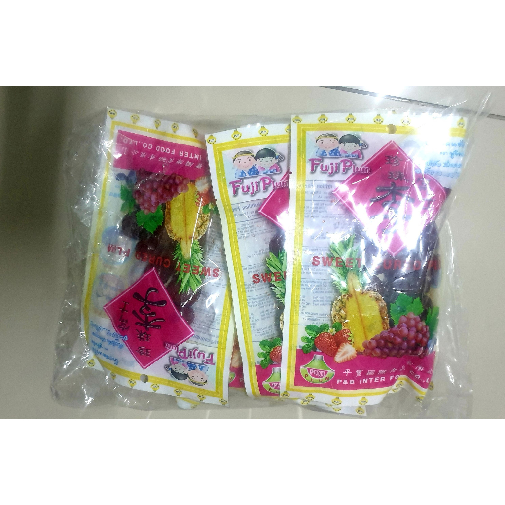 (พร้อมส่ง) ยกแพค 10 ห่อใหญ่ บ๊วยฟูจิ บ๊วยหวาน บ๊วยเค็ม - รูปที่ 2