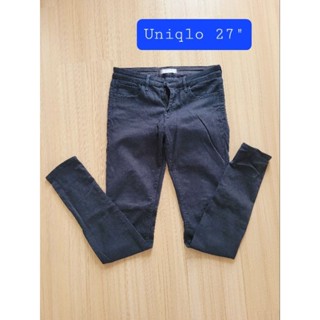 (มือสอง) กางเกงยีนส์ uniqlo สีดำ เอว 27"