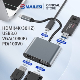 MAILESI USB C to HDMI VGA Adapter 4in1 Type-c to HDMI 4K for MacBook Pro HP Envy 13 Dell XPS13/15 Lenovo miix510