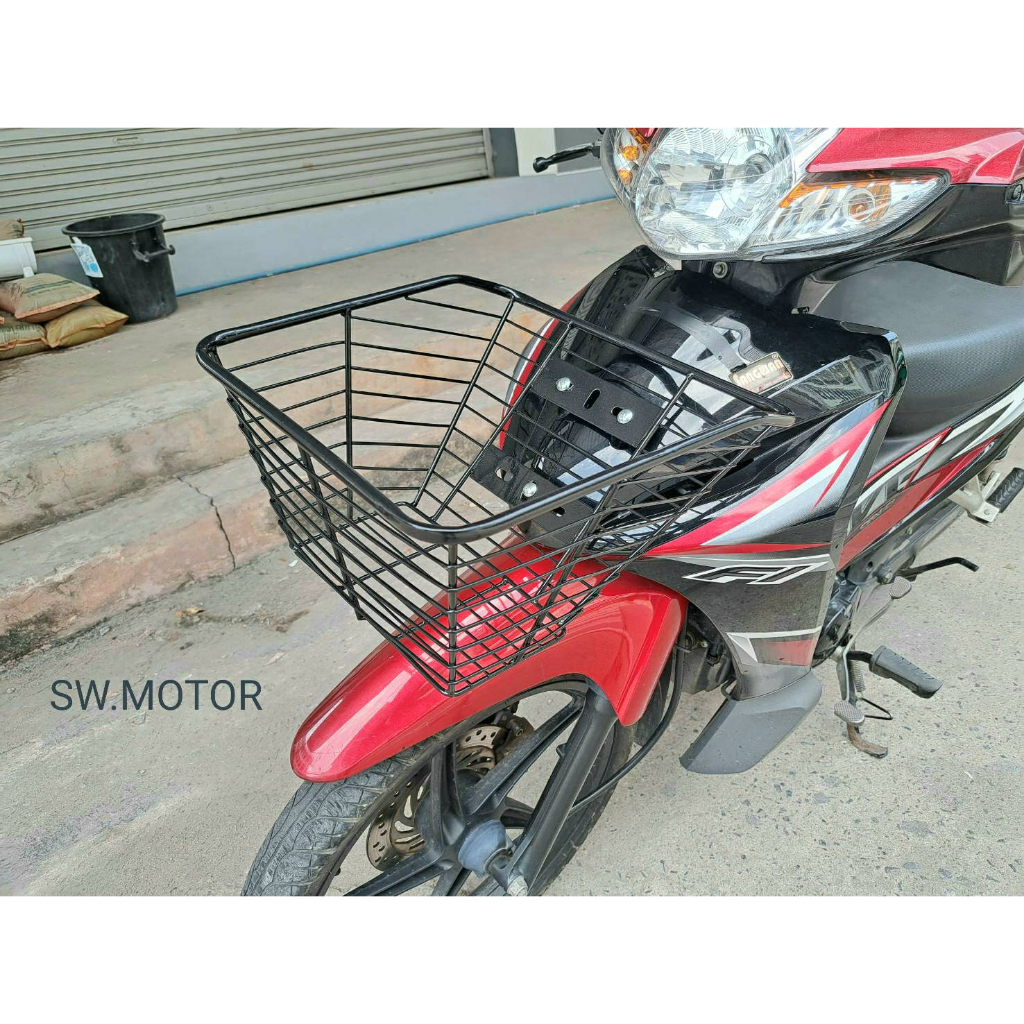 ตะกร้ามอเตอร์ไซค์ (สีดำ) #ราคาประหยัด# สวยๆ (ใส่ wave110i ปี2015-2023 ) วัสดุเหล็ก แถมน็อตและบูทขาติดตั้ง - รูปที่ 3