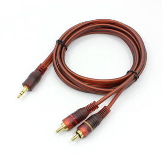 3.5Mm Male To 2Rca Male สายเคเบิ้ลอะแดปเตอร์เสียงสเตอริโอสําหรับสมาร์ทโฟน , Mp3 , แท็บเล็ต