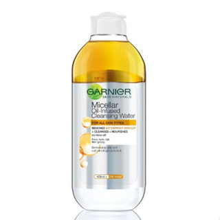 Garnier Micellar Oil Infused Cleansing water 400 ml. การ์นิเย่ สกิน แนทเชอรัลส์ ไมเซล่า ออยล์-อินฟิวส์ คลีนซิ่ง 02005