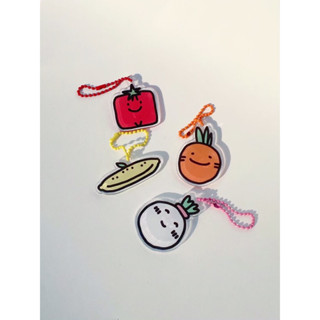 พวงกุญแจ round carrots 🥕  พวงกุญแจอะคริลิคสุดน่ารัก  carrotklomklom face keychain