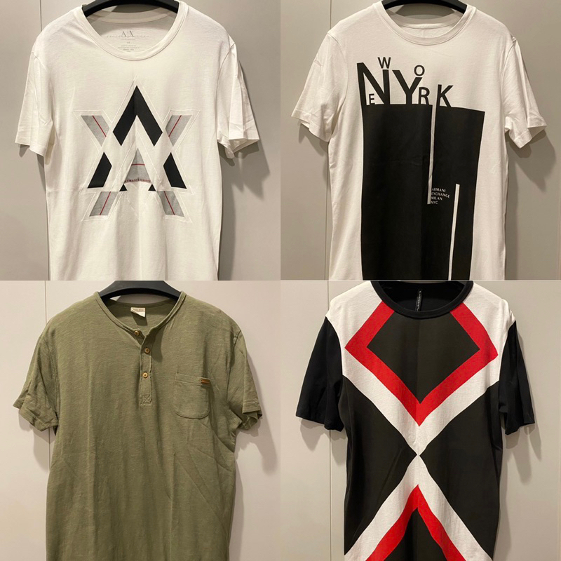 เสื้อยืดผู้ชาย แบรนด์ Armani Exchange, Blackbarrett, Zara มือสอง แท้💯