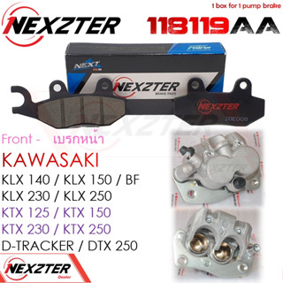 118119AA NEXZTER ผ้าเบรคหน้า KAWASAKI​ DTX 250,D-TRACKER,KLX 140,KLX 150,KLX 250,KTX 125,KTX 150,KTX 250 เบรค