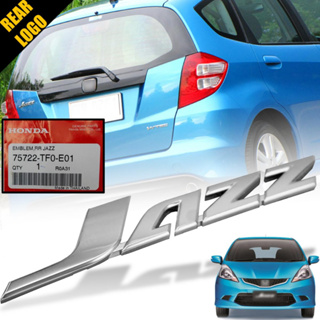 * ของแท้ * โลโก้ติดท้ายรถ โลโก้แต่งท้ายรถ อักษร JAZZ รุ่น ฮอนด้า แจ๊ส HONDA JAZZ ปี 2008 - 2014 สีโครเมี่ยม 1 ชิ้น