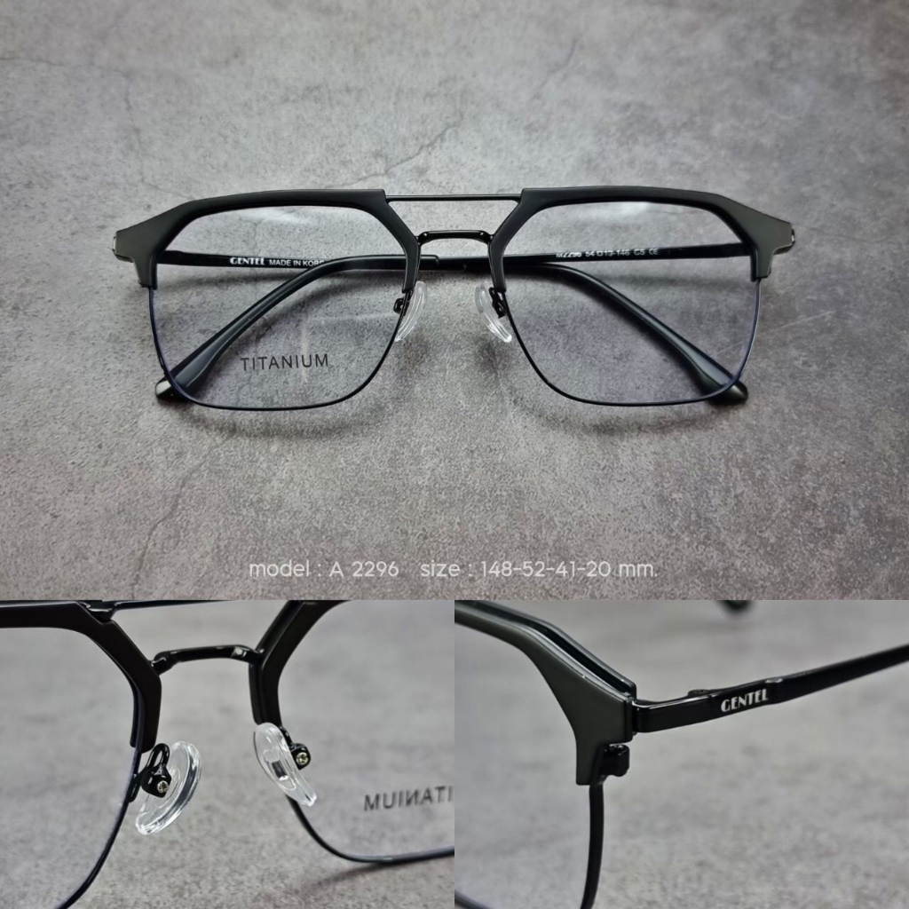 แว่นสายตาสั้น / แว่นกรองแสงคอม กรอบแว่นผู้ชาย ทรง 2 คานนักบิน โคตรคูล ( B-2296 )