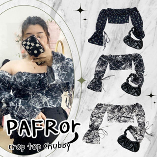 100KG Plus size เสื้อครอปสาวอวบ พิมลาย รุ่นพาลโรลรี่ Y14