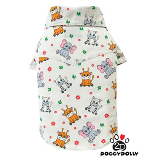 Petcloths -Doggydolly  เสื้อผ้าแฟชั่น สัตว์เลี้ยง ชุดน้องหมาน้องแมว เสื้อเชิ๊ต คอปก ลายยิ้ม ไซส์ 1-9 โล  S141