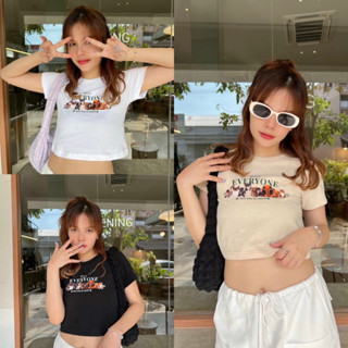 เสื้อครอป เสื้อแฟชั่นผู้หญิง baby crop สีพื้น เสื้อยืดแขนสั้น