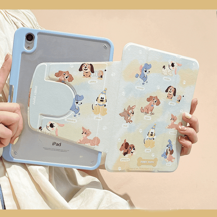 ✨พร้อมส่ง✨เคสiPadหมุน 360° แผ่นหลังอะครีลิ disney dogs puppy Air7/6 Gen12 Air5/4 เรียบง่ายGen9 gen11