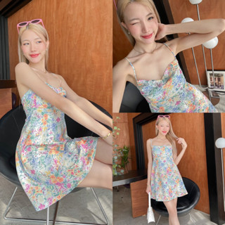 [ พร้อมส่งในไทย ]เดรสพิมพ์ลายดอกไม้ รุ่น Floral dress