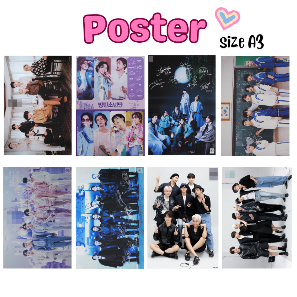 พร้อมส่ง โปสเตอร์ bts ขนาด A3 (ใหญ่กว่า A4) 29*42 ซม.
