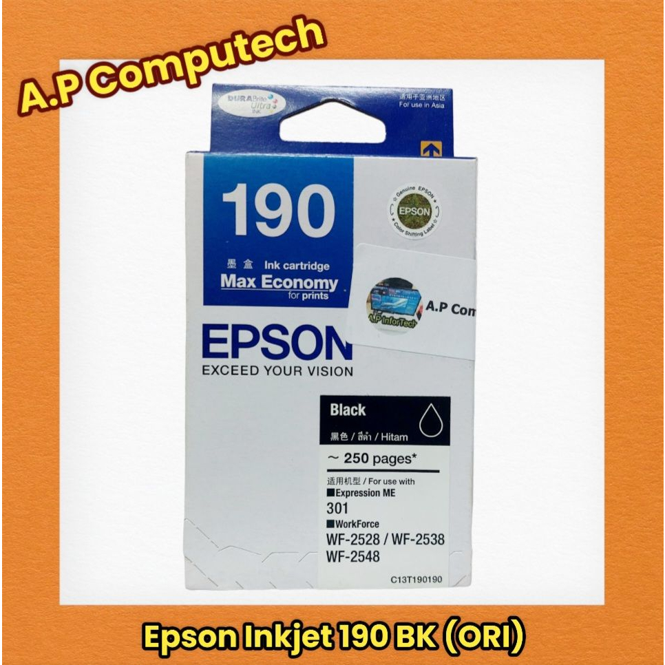 ตลับหมึก Epson 190 BK / C / M /Y (ของแท้ใหม่100%) ORI