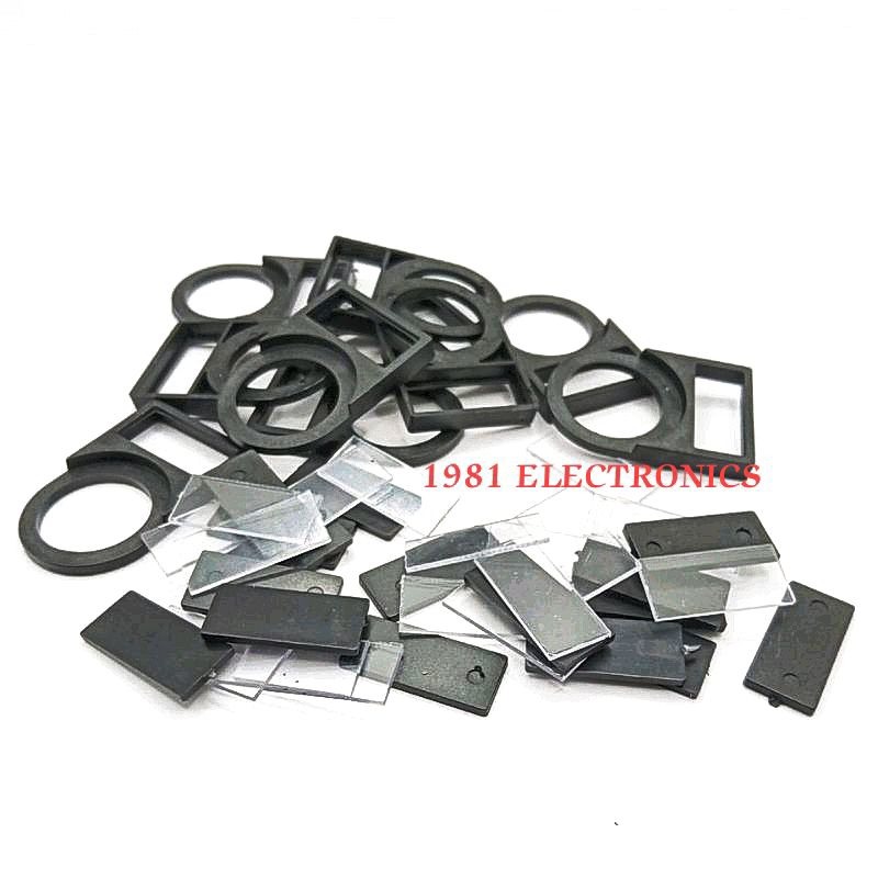 ราคาต่อแพ็ค 100ชิ้น 👉👉 Name Plate 22MM. เนมเพลทสวิตช์ ป้ายเนมเพลท สีดำ ขนาดรู  22มิล