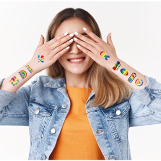 สติ๊กเกอร์แทททู สติ๊กเกอร์สีรุ้ง สติ๊กทู สติ๊กเกอร์รอยสัก LGBTQ+ sticker tattoo