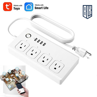 tuya ปลั๊ก8ch  Smart Power Strip, SP-8C wiFi Power BarหลายOutletสายไฟUSB 4และ4ควบคุมACปลั๊กโดยTuya