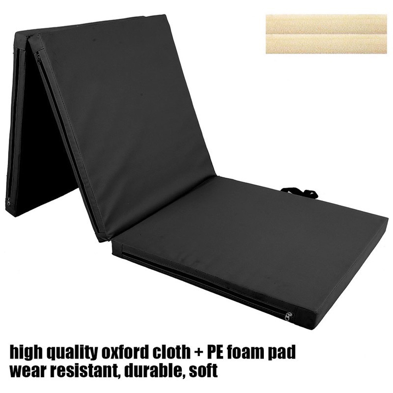 เบาะยิมนาสติก พับได้ 3 ทบ เบาะฟองน้ำหุ้มผ้าOXFORD เสื่อโยคะแบบหนา Tri-fold Exercise Mat