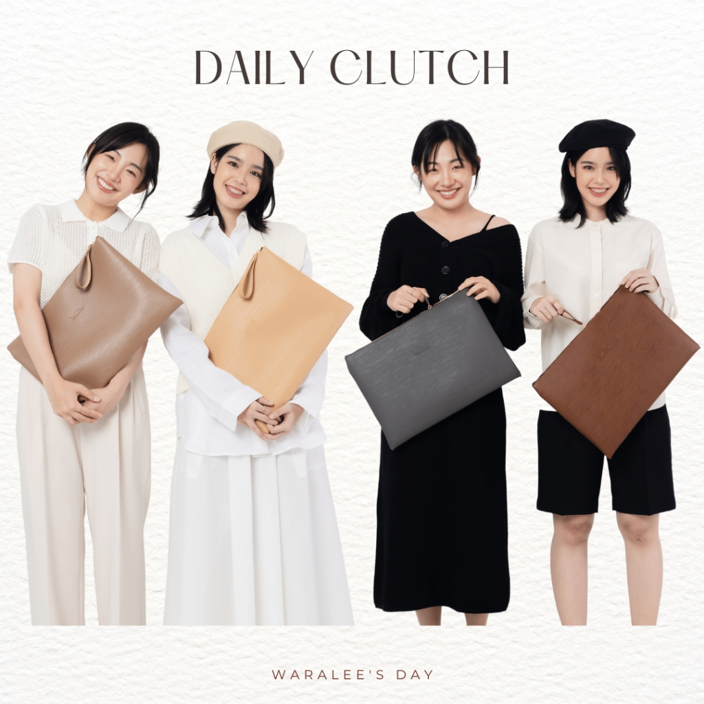 Waralee's Day - Daily Clutch กระเป๋าแฟ้ม หนังนิ่ม (ใส่หนังสือ ใส่เอกสาร A4) (4สี)