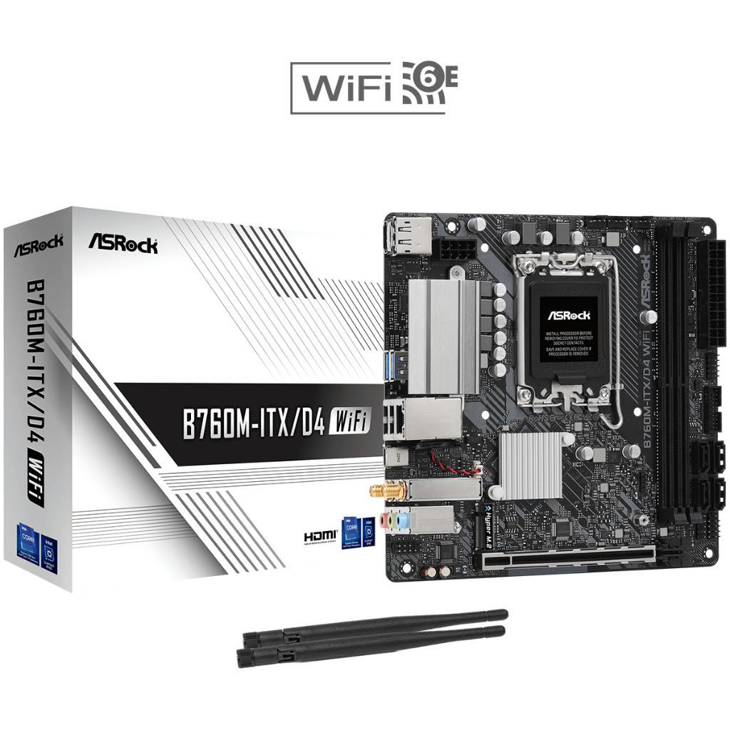 MAINBOARD (เมนบอร์ด) ASROCK B760M-ITX/D4 WIFI (DDR4) (SOCKET LGA 1700) (MINI-ITX) - 3 YEARS