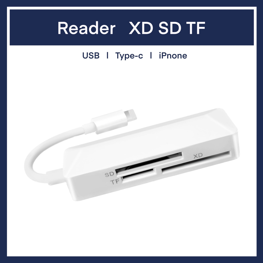 XD Card Reader SD TF รองรับ IP / Android to 3 in 1 OTG SDCard สำหรับ Iphone photo USB-C Type-c USB C Type MicroSD Micro