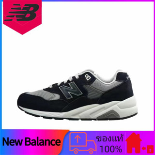 ของแท้ 100% New Balance NB 580 all-match ลำลองดูดซับแรงกระแทกรองเท้าวิ่งต่ำ unisex สีน้ำเงินเข้มสีเทา