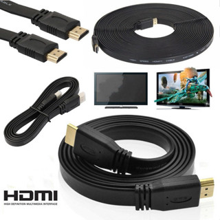 ppautoound สาย HDMI High Speed 1080p สายแบบอ่อนแบนยาว 1.5/3/5/10เมตร (Black)