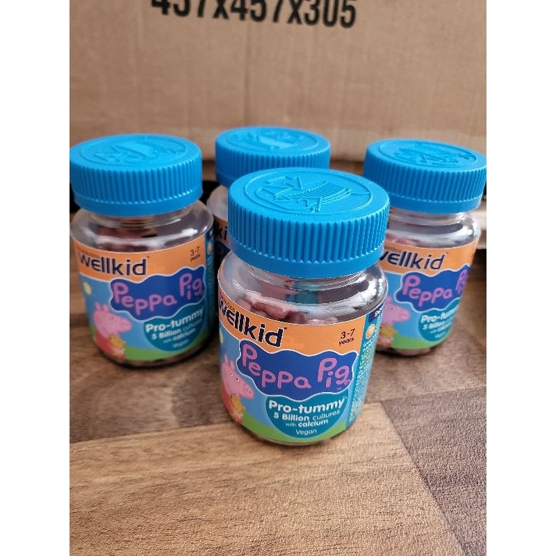 (พร้อมส่ง สินค้าจาก UK หมดอายุ 12/2026) วิตามิน Wellkid Peppa Pig Pro-Tummy เป็นกัมมี่
