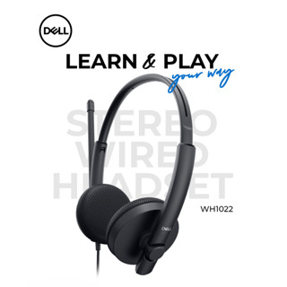 Dell Pro Stereo Headset หูฟังมีสาย หูฟัง USB ของแท้ WH1022 Teams Certified Wired USB Connection Noise Cancelling Microphone Volume Controller Black