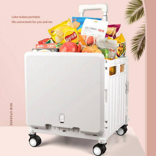 Homsmart รุ่น N-16💕ฝาสไลด์ติดกับรถเข็น💕รถเข็นพับได้ 4/10 ล้อ ดีไซน์สวย เปิด-ปิดง่าย รถเข็นช้อปปิ้ง รถเข็นจ่ายตลาด
