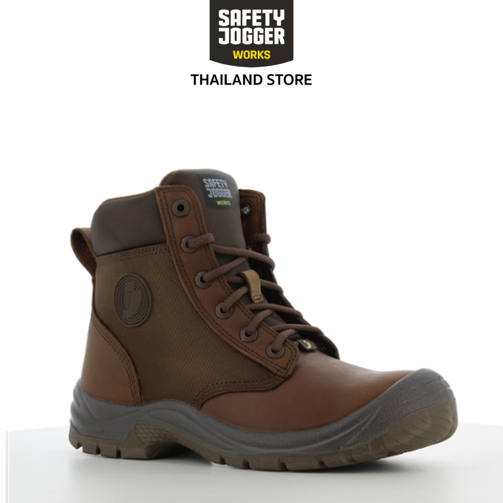 [ ลิขสิทธิ์แท้พร้อมส่ง ] Safety Jogger รุ่น RUSH S3 รองเท้าเซฟตี้หัวเหล็ก พื้นเหล็ก มีซิปข้าง สีน้ำตาล