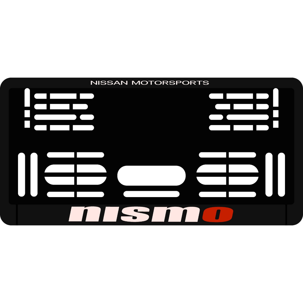 กรอบป้ายทะเบียนสกรีนลาย nismo NISSAN กรอบทะเบียนรถยนต์ ABSแท้ เกรดโชว์รูม Premium ทนแดด ทนฝน ไม่ซีด