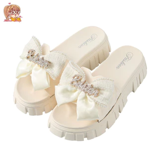 Anna shop รองเท้าแฟชั่นโบว์ มาใหม่ 🎀รองเท้าแตะแฟชั่นสไตล์เกาหลี 📌 แมทช์ได้กับทุกโอกาส T190