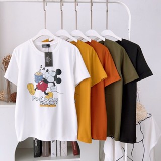 Apple T-shirt เสื้อยืดน่ารักลายน้องมิกกี้ มีเก็บปลายทาง