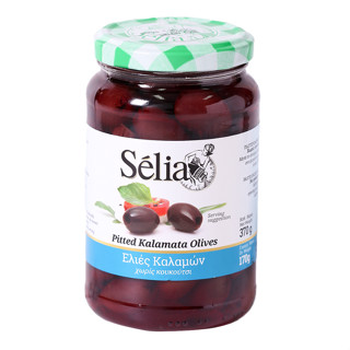 Selia มะกอกดำ คาลามาตา ไร้เมล็ด 170 กรัม - Kalamata Black Olives Pitted Large 170g Siouras brand