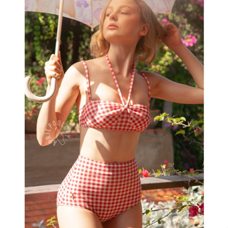 Women's Gingham High Waist Retro Two Piece Swimsuit – Mia, 57% OFF