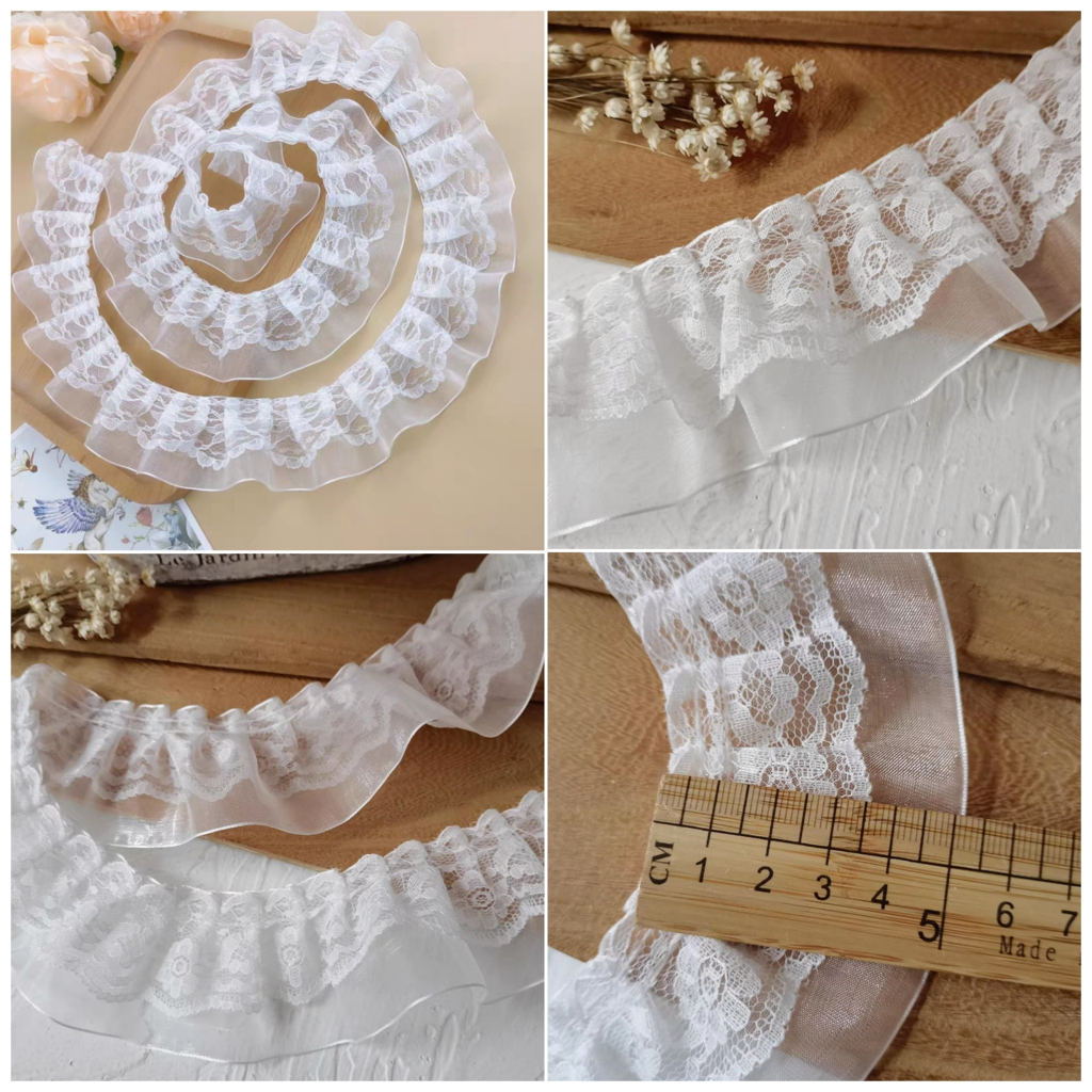 🌼[A06] ระบายสีขาวออฟ -โอโม่🌼  แต่งเสื้อผ้า  แต่งงาน DIY