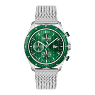 LACOSTE Neoheritage รุ่น LC2011255 นาฬิกาข้อมือผู้ชาย สายสแตนเลส Silver/Green หน้าปัด 43 มม.