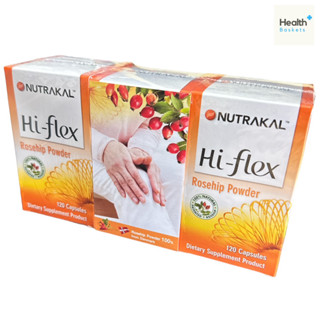 Nutrakal Hi-flex  SET120CapX3  นูทราแคล ไฮ-เฟล็กซ์ ผงโรสฮิป เซต3กระปุก {0890x3}